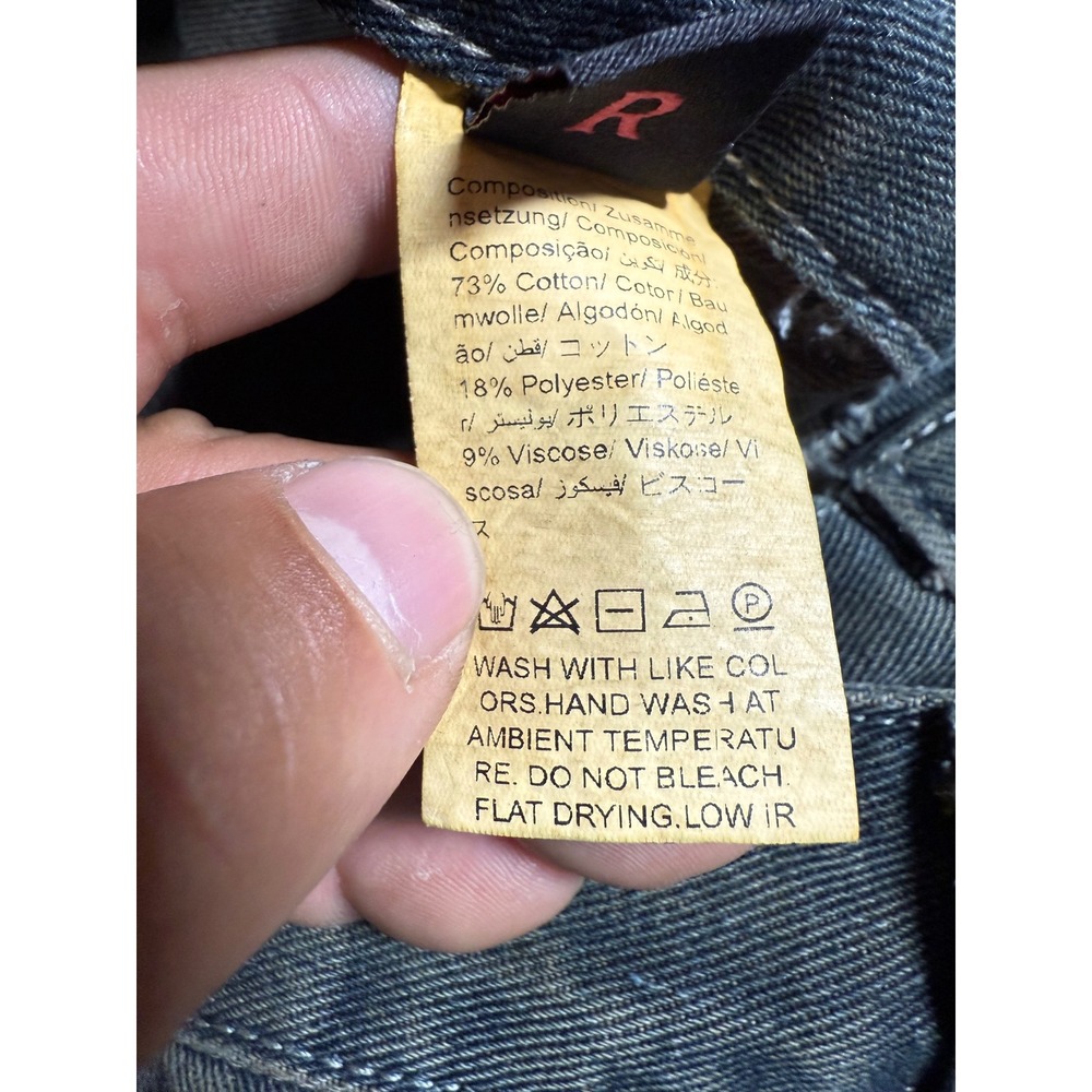 Romwe XS‎ Distressed Fringe Jeans Blue Denim Cargo Pockets Grungecore - Picture 5 of 12